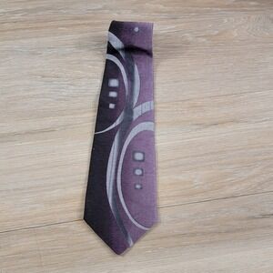 Nwt Haggar Collection Mens Purple Grey Swirl Pattern Silk Blend Necktie
